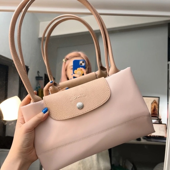 Le Pliage Green Large Shoulder Bag flower pink color - Picture 8 of 11